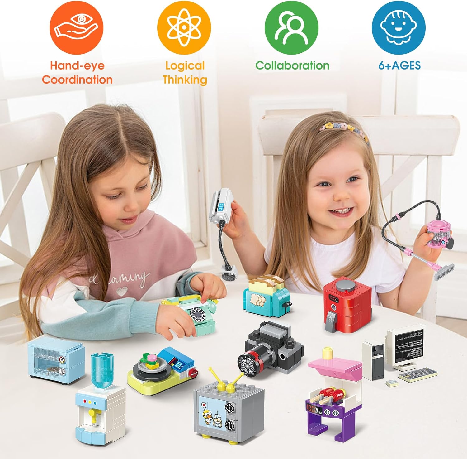 LEBOCADO Building Toys for Girls Gift, Mini Building Blocks Appliances for Kids, STEM Building Blocks Party Favors Prizes for Birthday Christmas Easter - 12 Pack