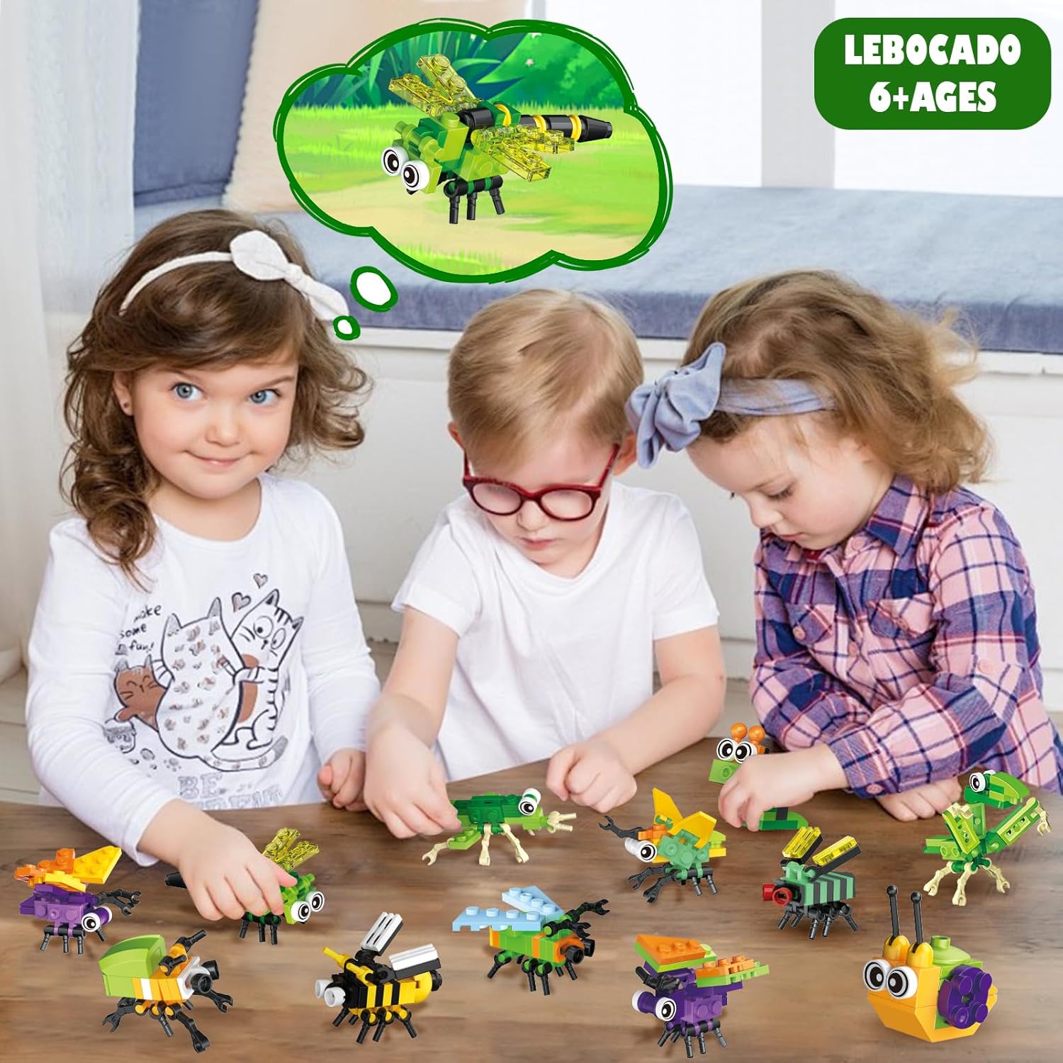 LEBOCADO Mini Building Block Sets Party Favors for Kids Ages 6+, 12 Pack Bug and Insect STEM Building Toys for Goodie Bags Classe Prizes Birthday Gift Boys and Girls