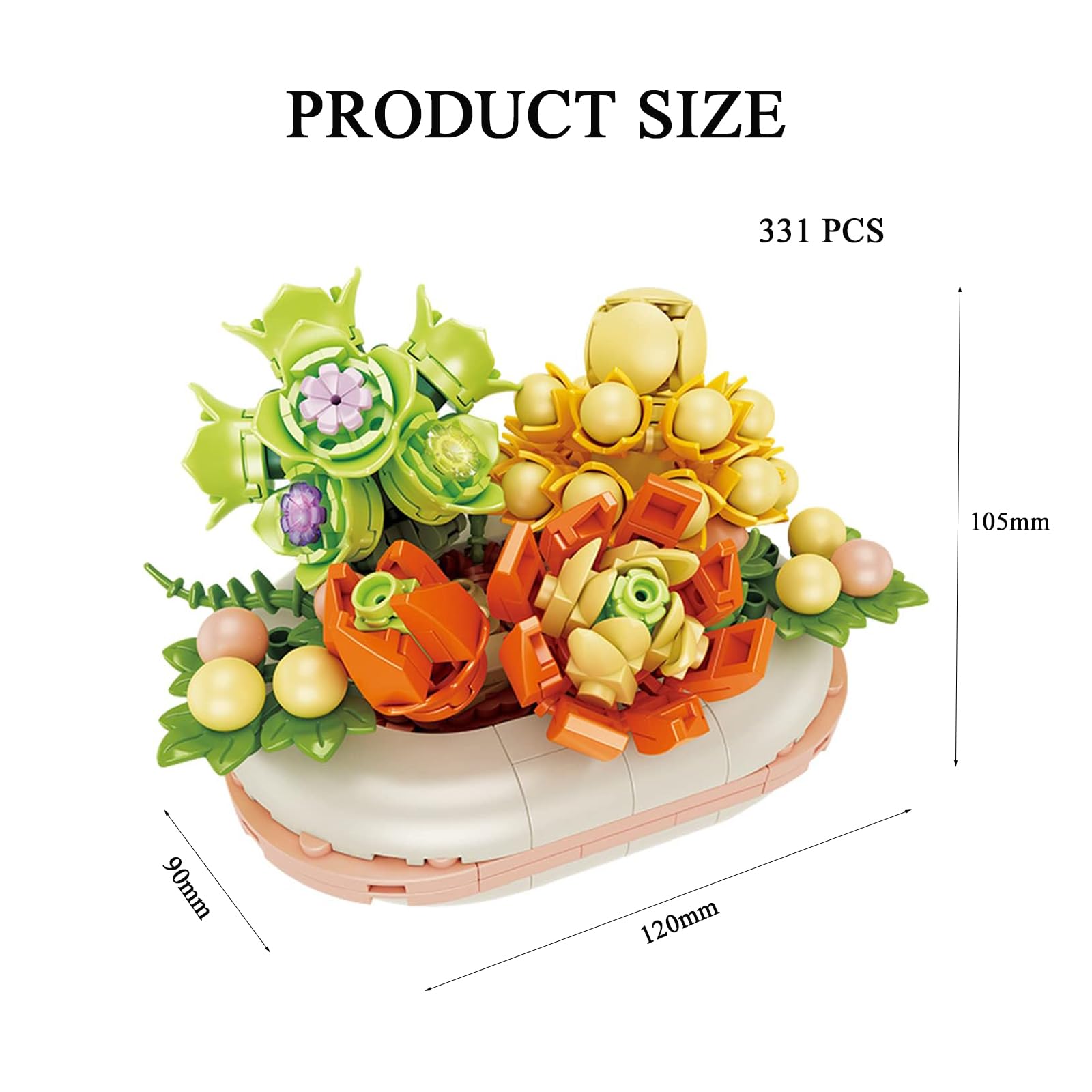 Mini Bloomscape DIY Succulent Building Kit - Create Your Botanical Oasis with 389PCS Construction Blocks (Not Compatible with Lego Set)