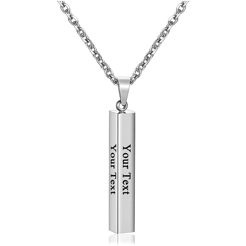 LEBOCADO Personalized Custom Message Name Bar Necklace