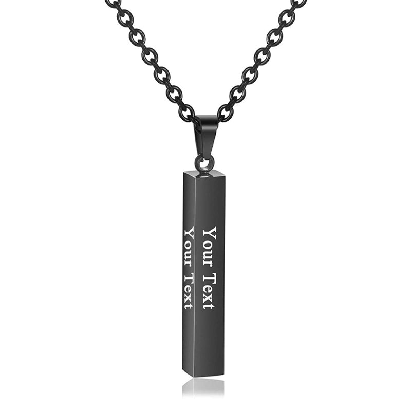 LEBOCADO Personalized Custom Message Name Bar Necklace