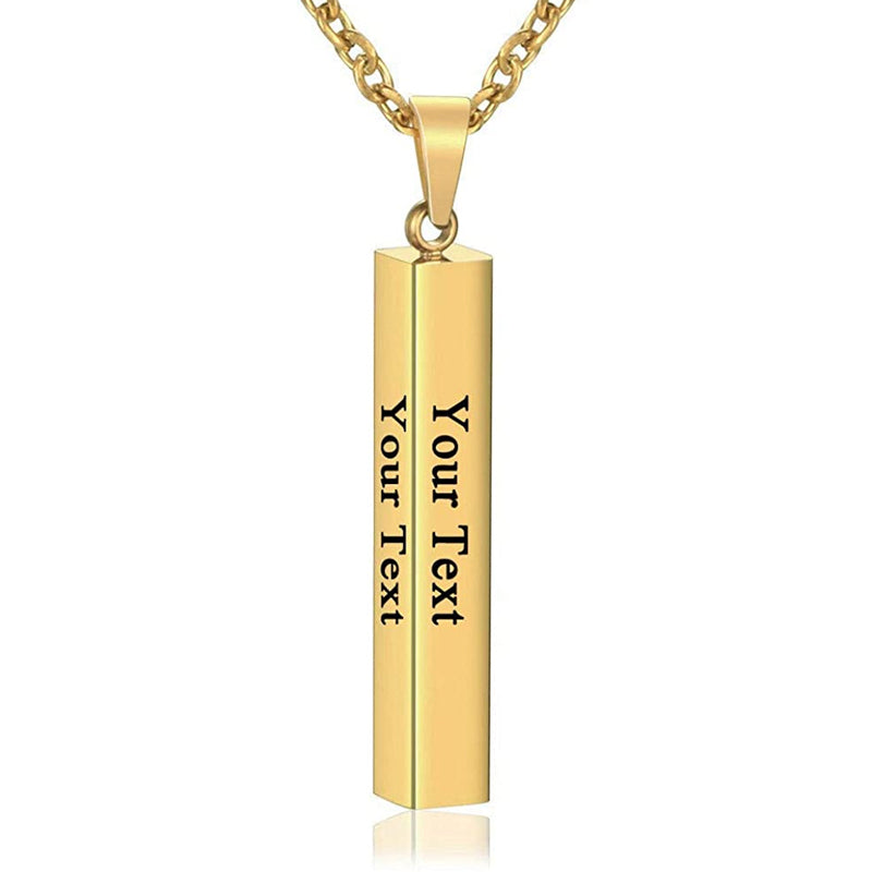 LEBOCADO Personalized Custom Message Name Bar Necklace