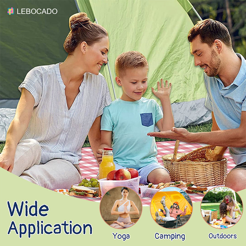 LEBOCADO Picnic Blankets Waterproof Foldable, 60''x80'' Large Picnic Outdoor Blanket