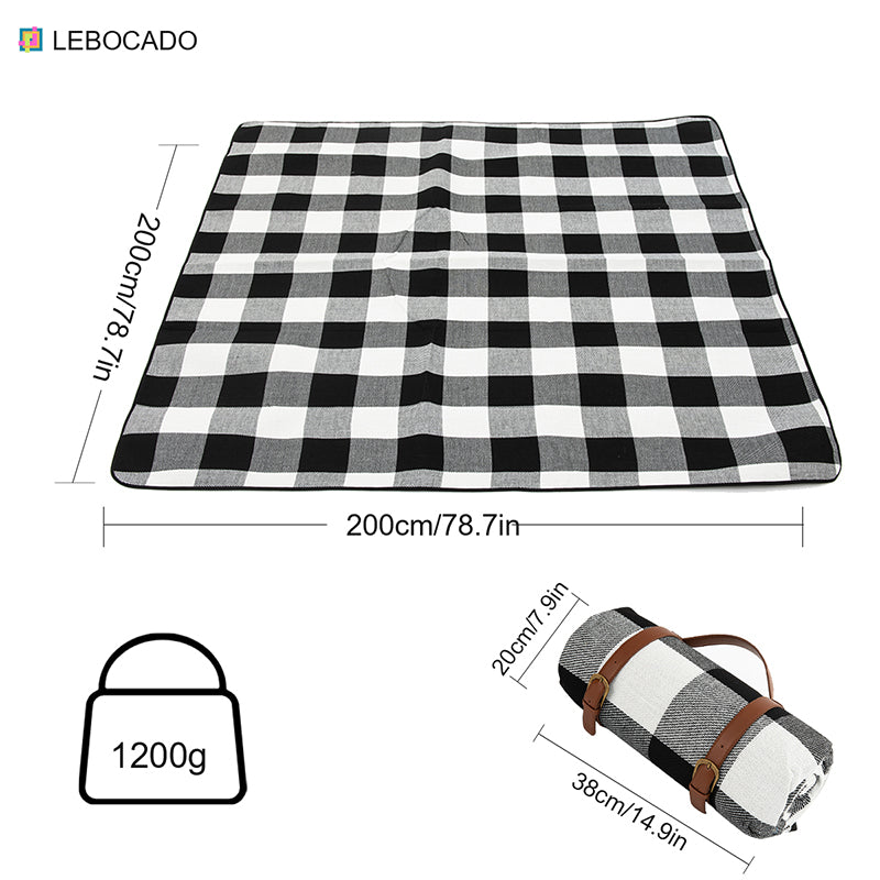 LEBOCADO Picnic Blankets Waterproof Foldable, 80''x80'' Large Picnic Outdoor Blanket