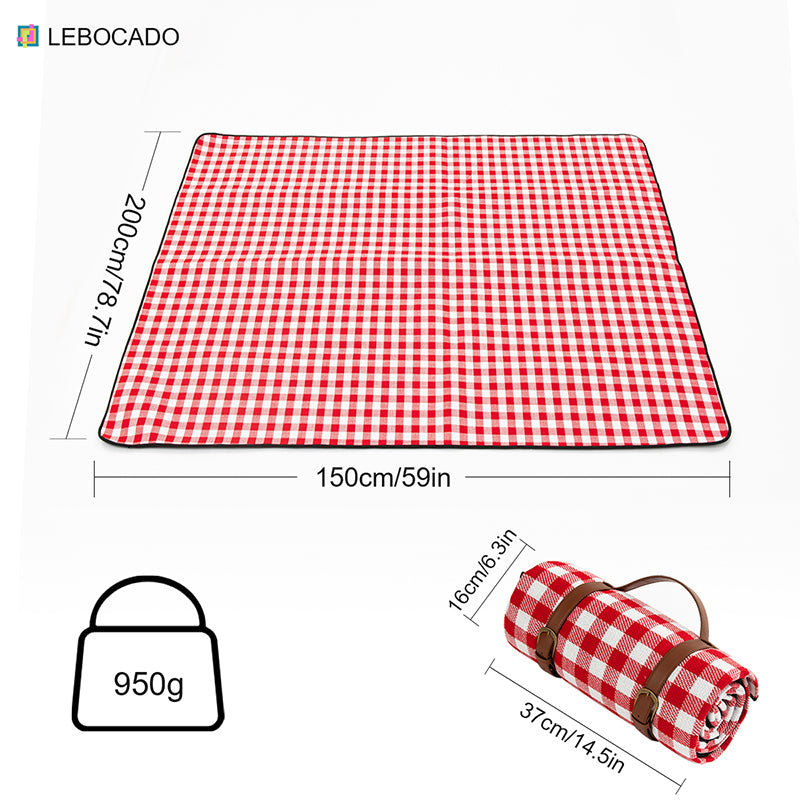 LEBOCADO Picnic Blankets Waterproof Foldable, 60''x80'' Large Picnic Outdoor Blanket