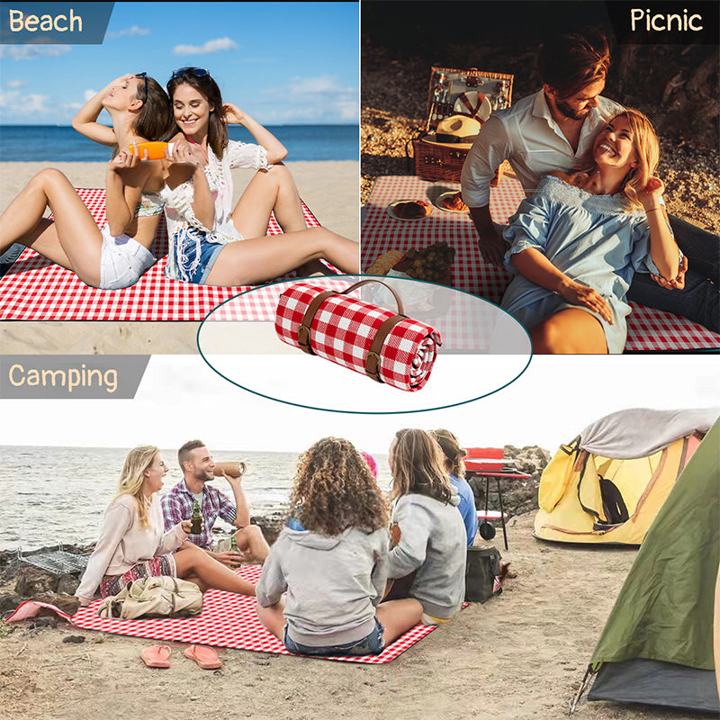 LEBOCADO Picnic Blankets Waterproof Foldable, 60''x80'' Large Picnic Outdoor Blanket