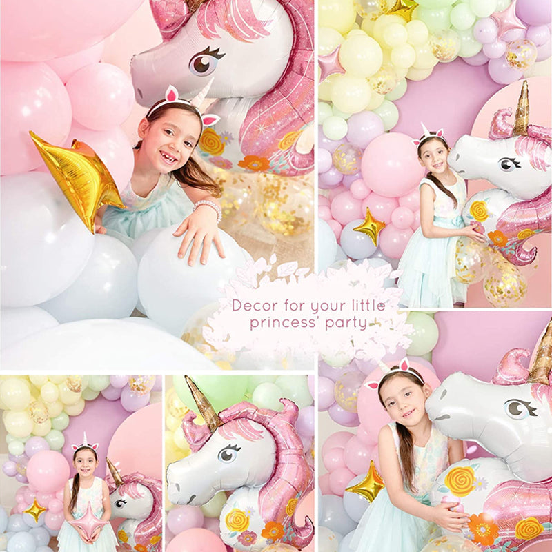 LEBOCADO Premium DIY Pastel Rainbow Unicorn Balloon Arch and Garland Kit