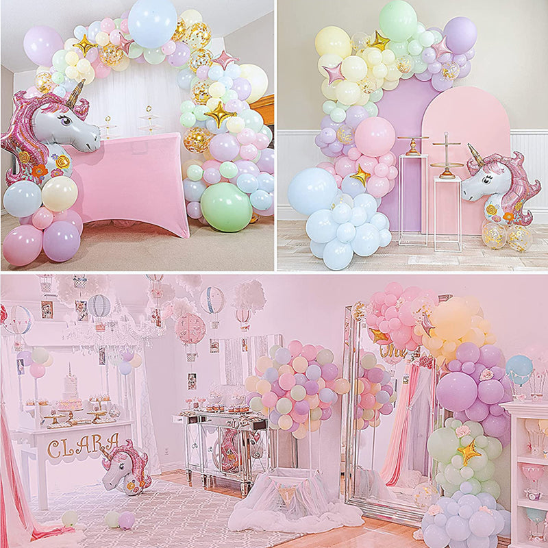 LEBOCADO Premium DIY Pastel Rainbow Unicorn Balloon Arch and Garland Kit