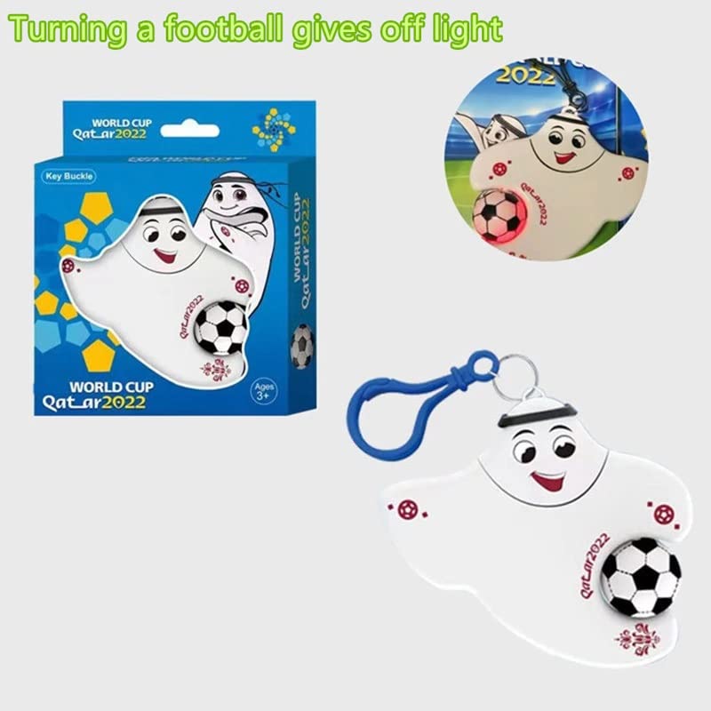 LEBOCADO 2022 Qatar World Cup Mascot La'eeb Football Team Keychain Soccer Lovers Gift Souvenir Pendant Key Ring Chain