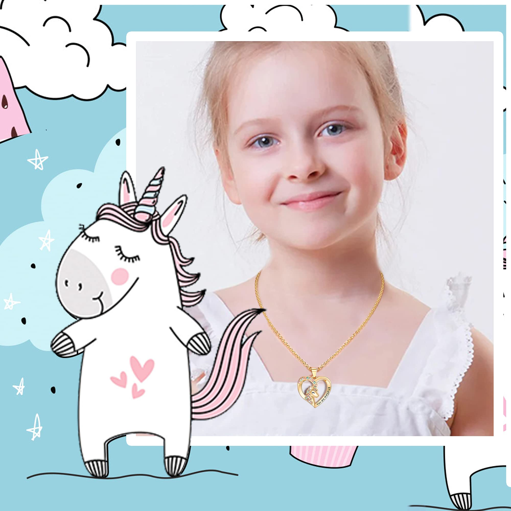 LEBOCADO Unicorn Necklace for Women Girls