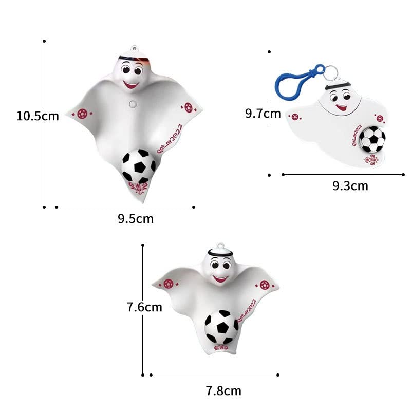 LEBOCADO 2022 Qatar World Cup Mascot La'eeb Football Team Keychain Soccer Lovers Gift Souvenir Pendant Key Ring Chain