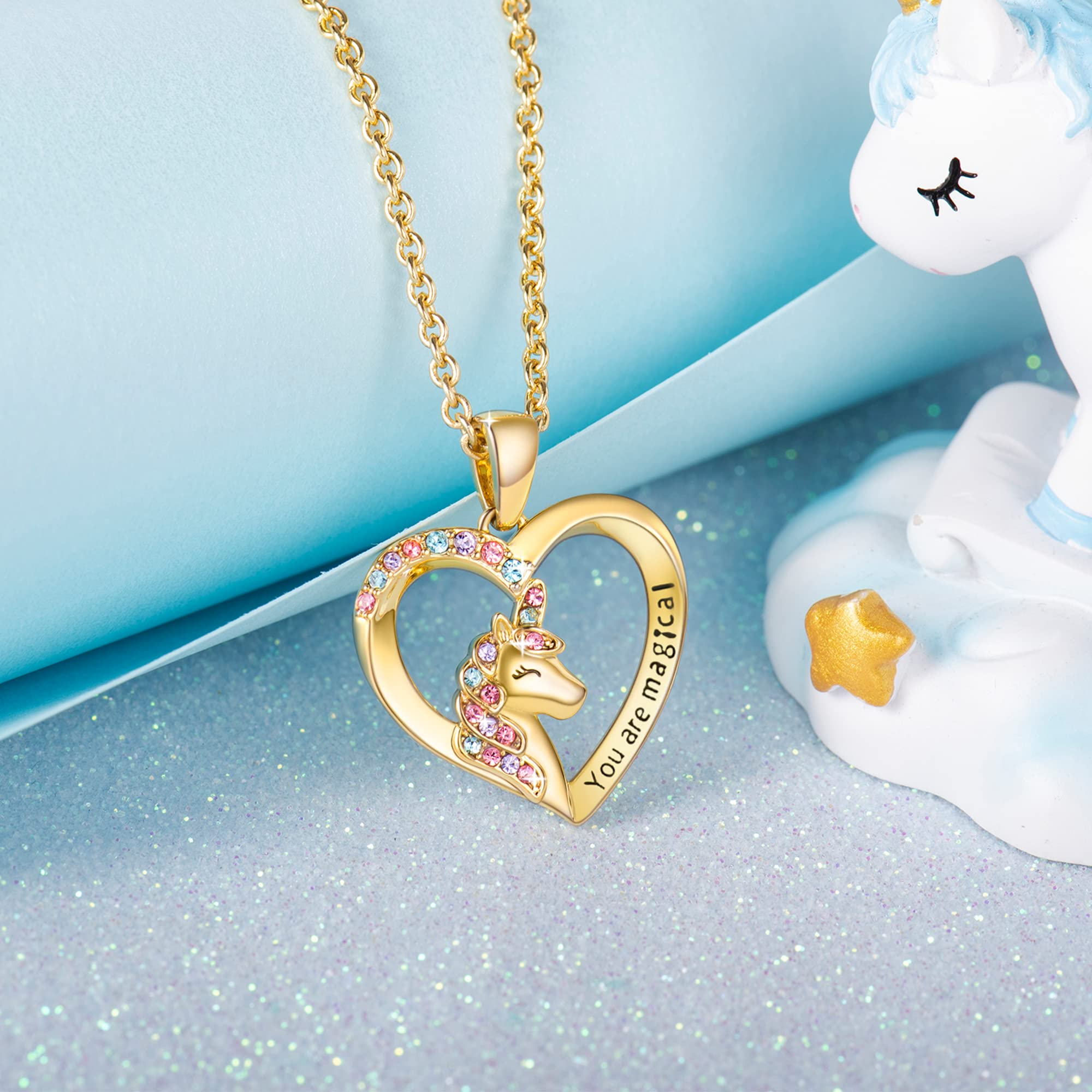 LEBOCADO Unicorn Necklace for Women Girls