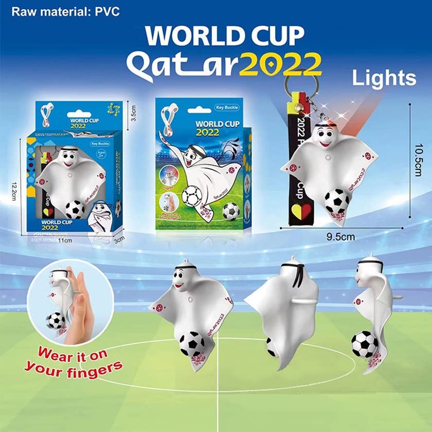 LEBOCADO 2022 Qatar World Cup Mascot La'eeb Football Team Keychain Soccer Lovers Gift Souvenir Pendant Key Ring Chain