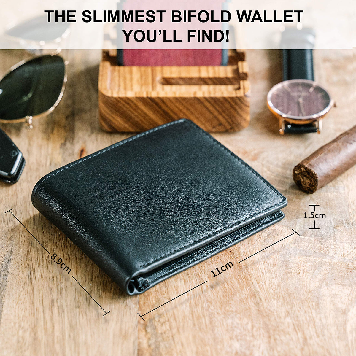 LEBOCADO Top Grain Leather Wallet for Men