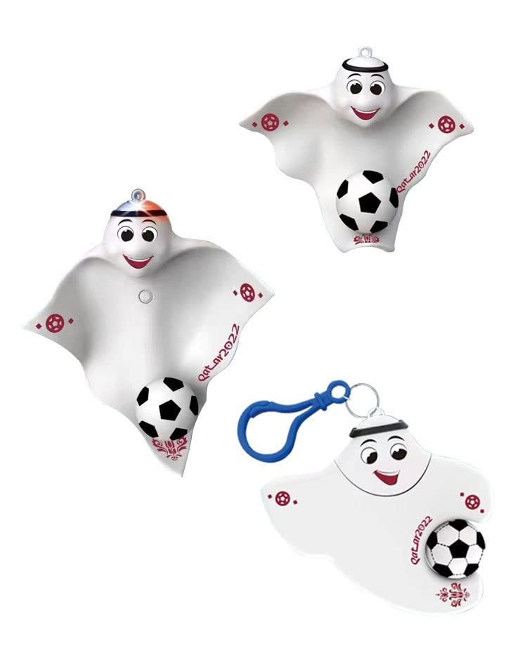 LEBOCADO 2022 Qatar World Cup Mascot La'eeb Football Team Keychain Soccer Lovers Gift Souvenir Pendant Key Ring Chain